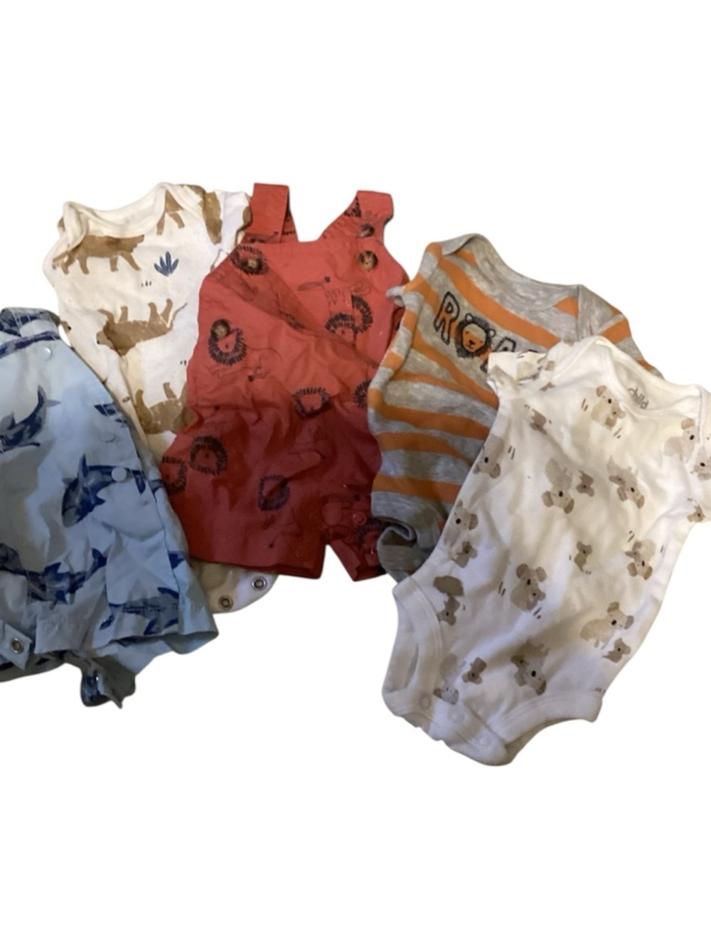 Baby Cotton Romper Set - Red, Blue, White, Tan - Picture 7 of 7